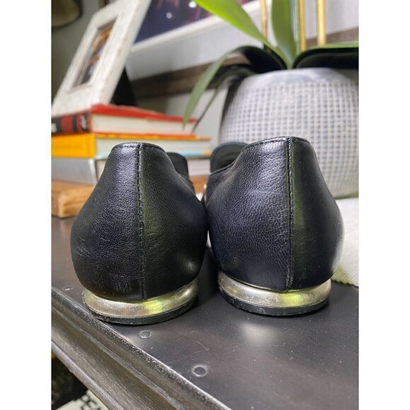 AGL Attilio Giusti Leombruni Black Leather Stud Venetian Loafers Size US 6 - Picture 8 of 10